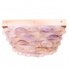Square brass flush mount ceiling fixture